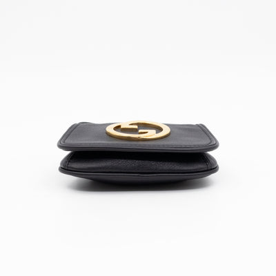 Blondie Card Case On Strap Black Leather