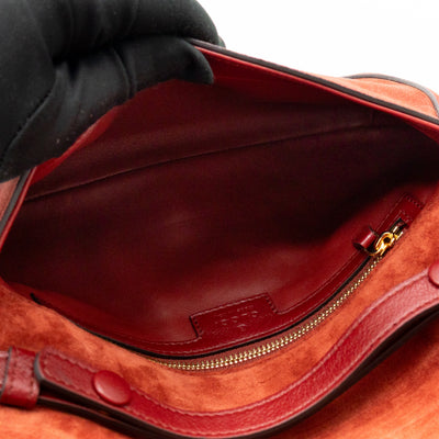 Blondie Small Shoulder Bag Red Suede