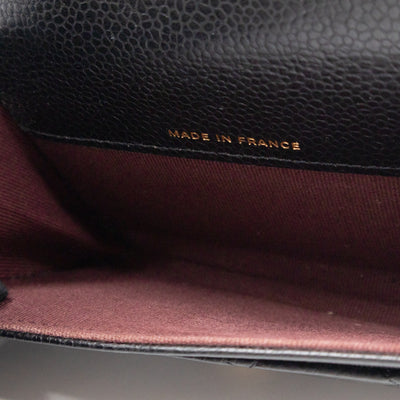 Classic Flap Card Wallet Black Caviar Leather