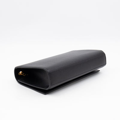 Kate Medium Black Grained Leather Gold
