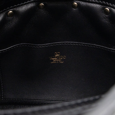 Rockstud Spike Pouch Black Embellished Leather