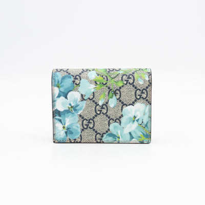 Blooms Card Case Wallet GG Supreme Blue