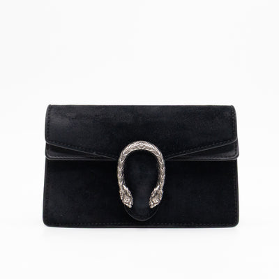 Dionysus Super Mini Black Suede Leather