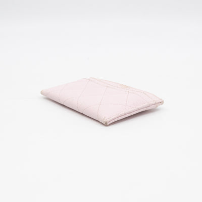 Classic Card Holder Light Pink Caviar Gold