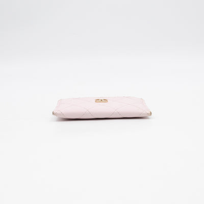 Classic Card Holder Light Pink Caviar Gold