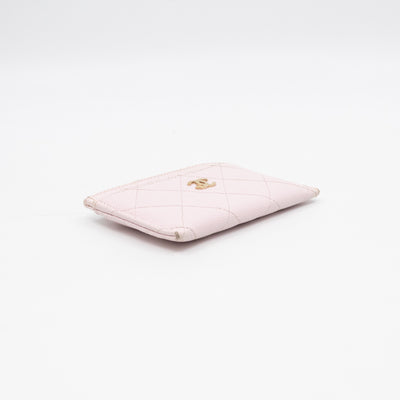 Classic Card Holder Light Pink Caviar Gold