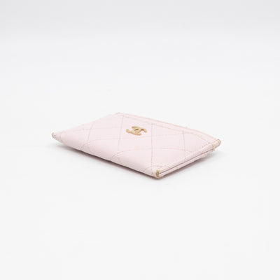 Classic Card Holder Light Pink Caviar Gold