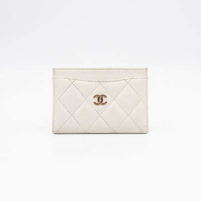 Classic Card Holder White Caviar Gold