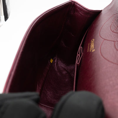 2.55 Reissue 227 Double Flap Bag Burgundy Metallic Leather
