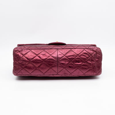 2.55 Reissue 227 Double Flap Bag Burgundy Metallic Leather