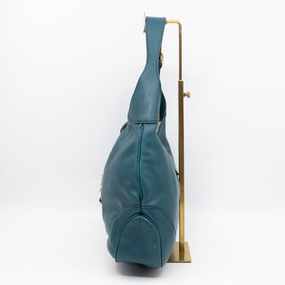 Jackie Medium Hobo Bag Turquoise Leather