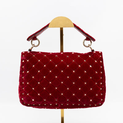 Rockstud Spike Medium Shoulder Bag Red Velvet