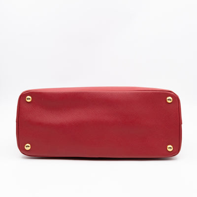 Parabole Shopping Tote Red Saffiano Leather