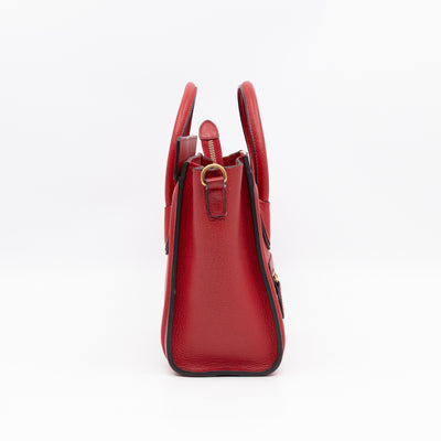 Nano Luggage Red Leather