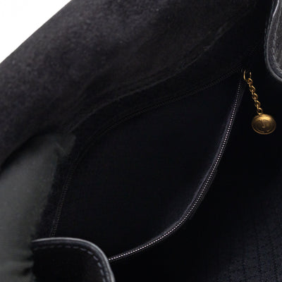 Vintage Horsebit Sling Bag Black Suede