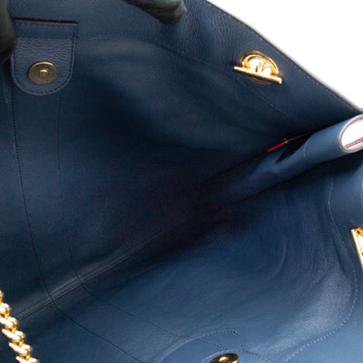 Rajah Tote Large Bag Blue Suede