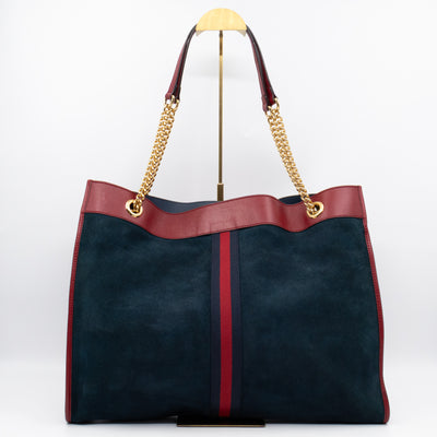 Rajah Tote Large Bag Blue Suede