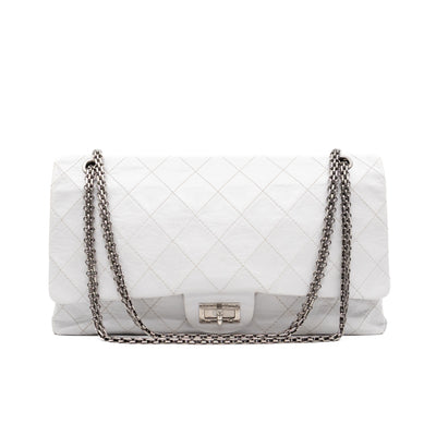 2.55 Reissue 228 Double Flap Bag White Leather