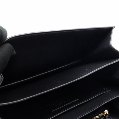 Domino Medium Shoulder Bag Black Smooth Leather