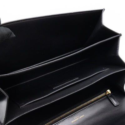 Domino Medium Shoulder Bag Black Smooth Leather