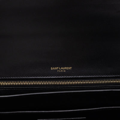 Domino Medium Shoulder Bag Black Smooth Leather