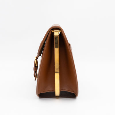 Bobby Frame Flap Bag Medium Tan Leather