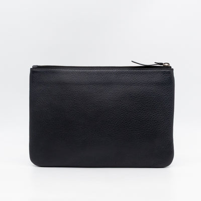 Campaign Clutch Black Leather