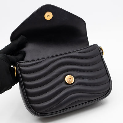 New Wave Multi Pochette Black Leather