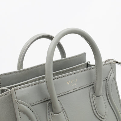 Nano Luggage Grey Leather