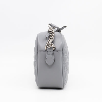 GG Marmont Small Deep Grey Matelasse Aria Leather