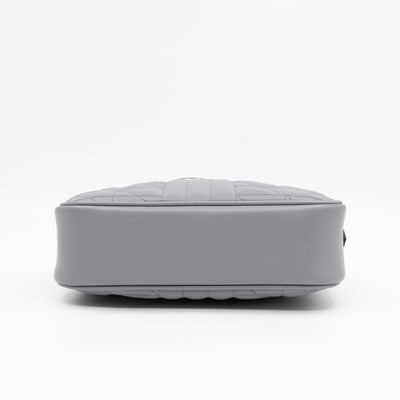 GG Marmont Small Deep Grey Matelasse Aria Leather