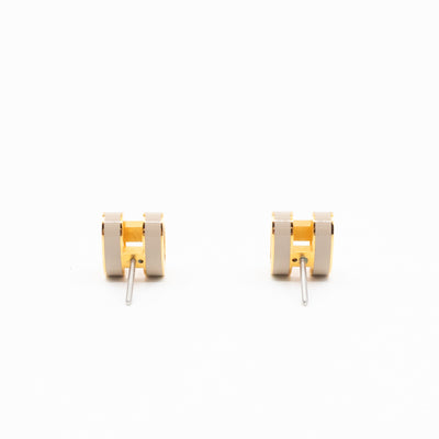 Mini Pop H Earrings Grey & Gold