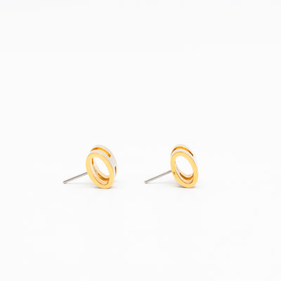 Mini Pop H Earrings Grey & Gold