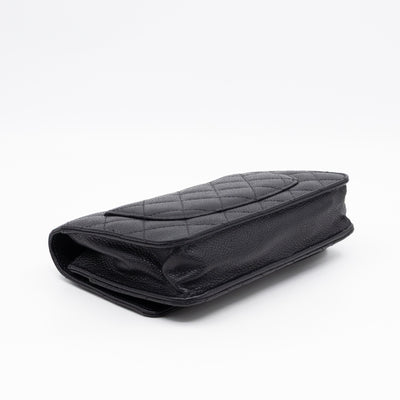 Classic Wallet On Chain Black Caviar Silver