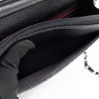 Classic Wallet On Chain Black Caviar Silver