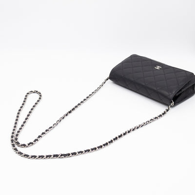 Classic Wallet On Chain Black Caviar Silver