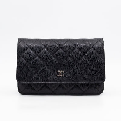 Classic Wallet On Chain Black Caviar Silver