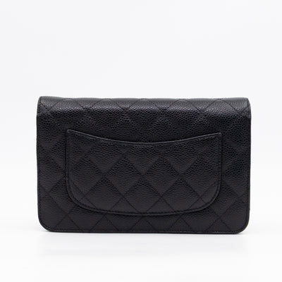 Classic Wallet On Chain Black Caviar Silver