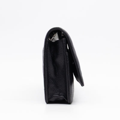 Classic Wallet On Chain Black Caviar Silver