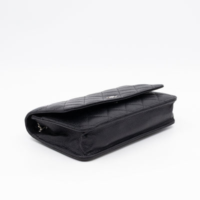 Classic Wallet On Chain Black Caviar Silver