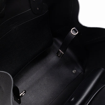 Open Bar Bag Black Leather