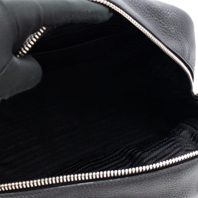 Canapa Bauletto Bag Black Logo Embossed Leather