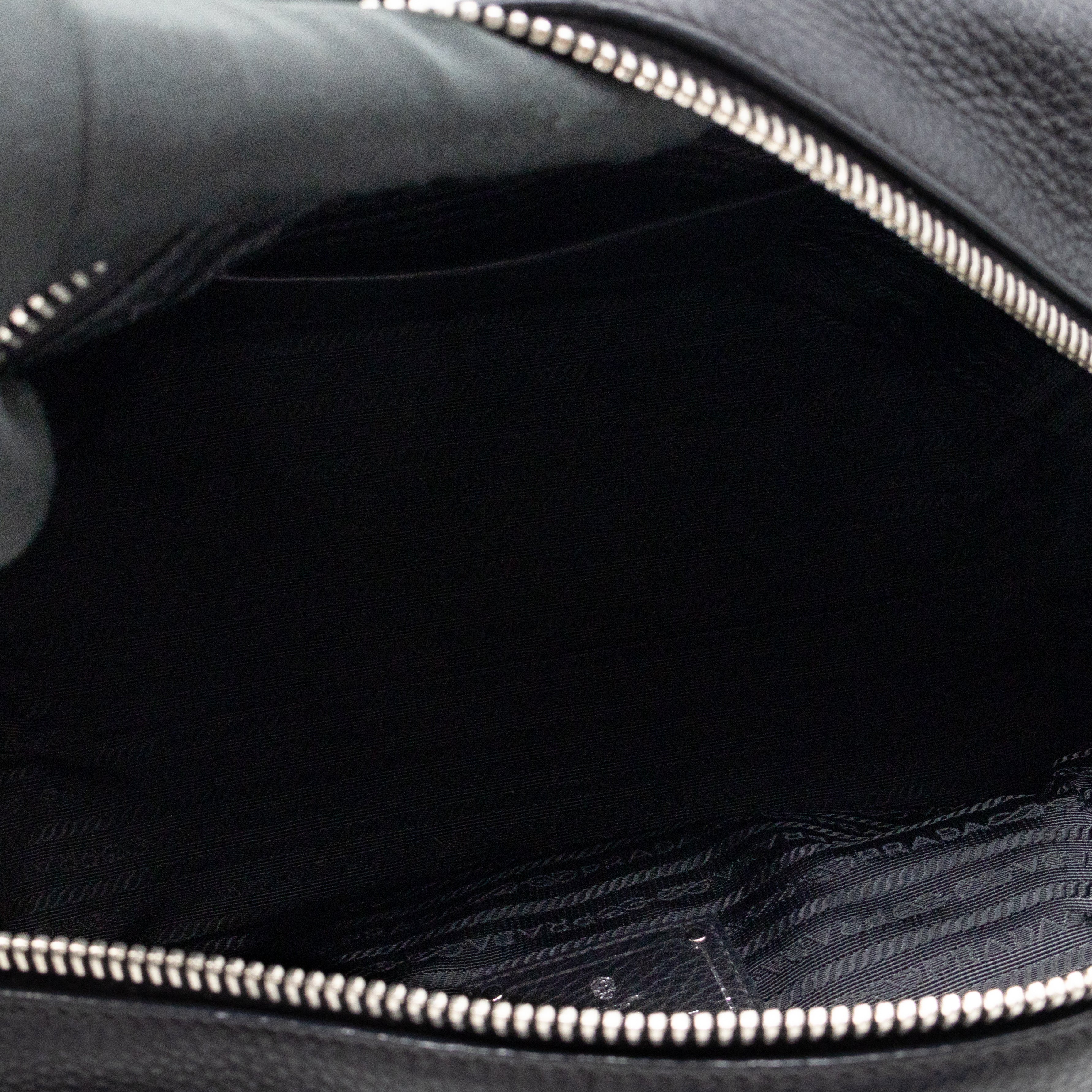 Canapa Bauletto Bag Black Logo Embossed Leather