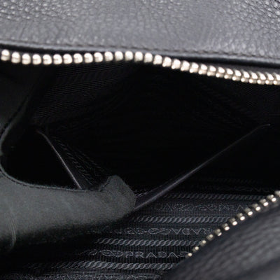 Canapa Bauletto Bag Black Logo Embossed Leather