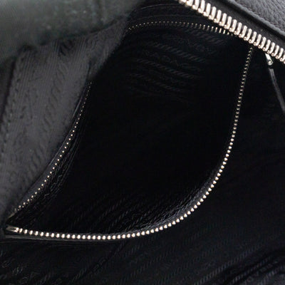 Canapa Bauletto Bag Black Logo Embossed Leather