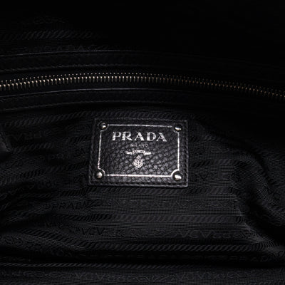 Canapa Bauletto Bag Black Logo Embossed Leather
