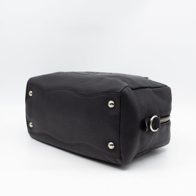 Canapa Bauletto Bag Black Logo Embossed Leather