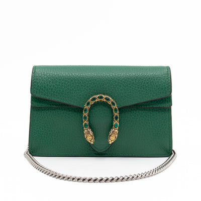 Dionysus Super Mini Green Leather