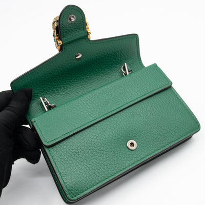 Dionysus Super Mini Green Leather