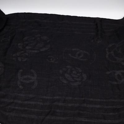 CC Camellia Fringe Cashmere Silk Scarf